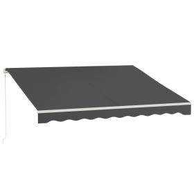 12' x 10' Electric Awning, Retractable Awning, UV Protection Sun Shade Shelter with Remote Controller and Manual Crank Handle for Deck, Balcony, Yard