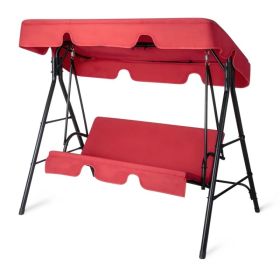 68x43x60 Inch Red KD Style With Cushion Canopy Iron Oxford Cloth 250kg Iron Swing Set