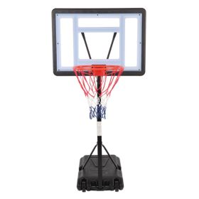 HY-B064S Portable Movable Swimming Pool PVC Transparent Backboard Basketball Stand  Basket Adjustment Height 1.15m-1.35m  Maximum Applicable For 7