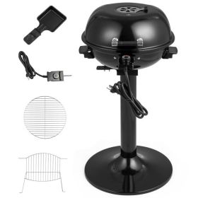 Black Double Layer Portable Electric 1600 Watt BBQ Grill