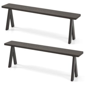 3-Person Outdoor Bench Set of 2 with 800 LBS Bearing Capacity