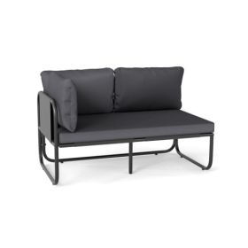 Patio Loveseat Sofa Couch with Removable Pillows and Seat Cushion-Gray