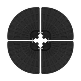 4-Piece Patio Market Umbrella Base 140 LBS Heavy-Duty with U-Locking Pins-Black