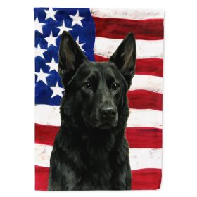 Black German Shepherd American Flag Garden Flag Mailbox Decorative Yard Banner Outside Patio Artwork for Flower Beds, Garden Size, Multicolor