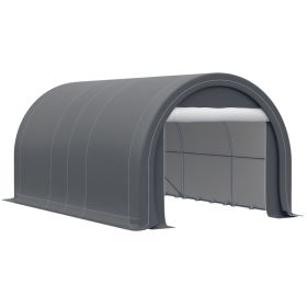 10' x 16' Carport, Heavy Duty Portable Garage Storage Tent with Large Zippered Door, Anti-UV PE Canopy Cover for Car, Truck, Boat, Motorcycle, Bike,