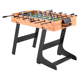Folding Foosball Table, 42 inch Standard Size Table, Indoor Full Size Foosball Tables for Home, Family, and Game Room, Durable Soccer Set