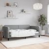 Day Bed Light Grey Fabric (100% polyester), metal, solid wood Twin