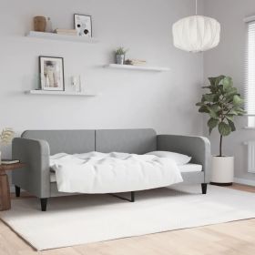 Day Bed Light Grey Fabric (100% polyester), metal, solid wood Twin