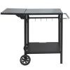 Outdoor Grill Dining Cart with Double-Shelf, BBQ Movable Food Prep Table, Multifunctional Foldable Iron Table Top