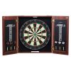 Dartboard and Cabinet Set, Ready-to-Play Bundle Official Size Dartboard Cabinet, Steel Tip Dart Hideaway Cabinet, Features Easy Assembly