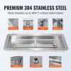 36 x 12 inch Drop-in Fire Pit Pan, Rectangular Stainless Steel Fire Pit Burner Kit, Natural & Propane Gas Fire Pan 150