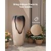 Outdoor Water Fountain, 30.71 in Height Fountain and Waterfall, 1-Tier Floor Standing Glazed Jar Style Fountains with LED Light and Pump