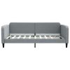 Day Bed Light Grey Fabric (100% polyester), metal, solid wood Twin