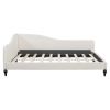 Full Size L-Shaped Linen Daybed, with Solid Wood Legs, Beige(OLD SKU: SF000146AAA)