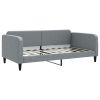 Day Bed Light Grey Fabric (100% polyester), metal, solid wood Twin