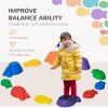 11pcs Balance Stepping Stones for Kids, Fish Style Non-slip Obstacle Course, Larger Size Stackable Balance Blocks Indoor Outdoor