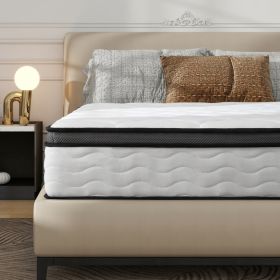 Queen Mattress, 12 Inch Queen Hybrid Mattress In A Box,  Individually Wrapped Pocket Coils Innerspring Mattress, Medium Firm, Pressure Relief & Breath