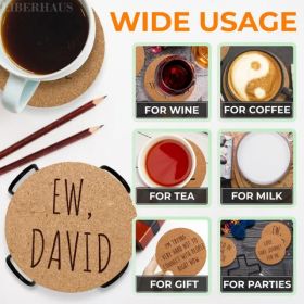 Cork Coasters For Drinks Coasters Set Of 6 With Holder Funny Coasters For Adults Cup Coasters For Coffee Table Home Bar Wedding Absorbent Coasters Mat
