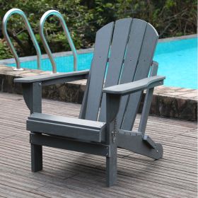 Adirondack Folding Chair With Dual Cup Holders - HDPE All-Weather Outdoor Chairs, Wood-Like Patio Chair For Backyard, Camping, Garden, Pool & Fire Pit