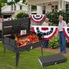 "Camping Charcoal Grill – Thickened Steel Folding BBQ with Tool Storage – Backpack Friendly"