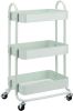 3-Tier Metal Rolling Utility or Kitchen Cart - Mint Green