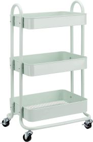 3-Tier Metal Rolling Utility or Kitchen Cart - Mint Green