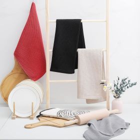 100% Cotton Waffle Weave Kitchen Dish Towels, Ultra Soft Absorbent Quick Drying Cleaning Towel, 13 x 28 Inches, 4-Pack, Brick Red