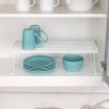Adult Metal Kitchen Pantry Organization Wire Stacking Single Shelf, 22"x10"x7", White