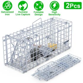 2Pack High-Sensitive Reusable Rat Trap Cage – Quick-Catch One-Touch Trigger, Solid Galvanized Wire, Weatherproof for Home, Kitchen, Garden