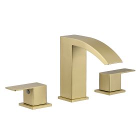 Bathroom Stainless Steel Faucets For Sink 3 Hole Nickel Gold 8 Inch Widespread Bathroom Sink Faucet Double Lever Handle Faucet Bathroom Vanity Faucet