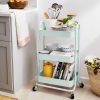 3-Tier Metal Rolling Utility or Kitchen Cart - Mint Green