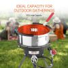 10 Qt Fish and Wing Fryer, Aluminum Propane Fish Fryer Kit, Outdoor Deep Fryer Seafood Pot with Thermometer, Strainer Basket, and 54