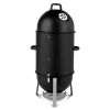 Vertical Steel Charcoal Smoker, Heavy Duty Three Layer Round BBQ Grill Smokey Mountain Cooker for Outdoor Cooking, Black(SAME AS 60608693)