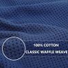 100% Cotton Waffle Weave Kitchen Dish Cloths, Ultra Soft Absorbent Quick Drying Dish Towels, 12 x 12 Inches, 6-Pack, Navy Blue