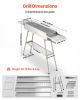 Foldable Charcoal Grill, 250 sq.in. Portable Charcoal Barbecue Grill with Liftable Charcoal Tray & Side Tables