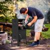 Outdoor Smoker with Double Doors, 2 Detachable Grill Netting Smoking Racks, Charcoal Pan & Water Pan, 4 Air Vents, Thermometer