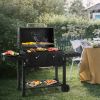 Charcoal Grill Outdoor BBQ Grill, Extra Large Cooking Area with Two Individual & Adjustable Charcoal Doors, Foldable Side Tables for Outdoor Cooking