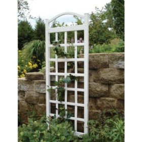 76-inch High Trellis in White Vinyl - Made in USA (Option: Garden)