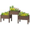 3 Wooden Elevated Planter Raised Garden Beds