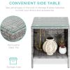 3-Piece Grey PE Wicker Outdoor Patio Furniture Dining Set with Cushions
