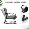 Outdoor 3-Piece Patio Furniture Rocking Chairs Table Set with Cushions