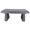 Outdoor Fiber-Clay Garden Bench in Stone Finish