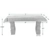 Outdoor Fiber-Clay Garden Bench in Stone Finish