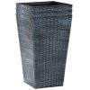 Set of 3 -  Faux Rattan Plastic Tall Large Flower Pots