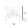 Modern Outdoor Butterfly Garden Bench in Metal Finish
