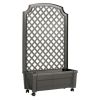 Indoor/Outdoor Polypropylene Self Watering Planter with Trellis on Wheels
