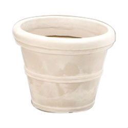 12-inch Diameter Round Planter in Weathered Finish Poly Resin (Option: Stone)