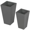 Set of 2 Modern Lightweight Outdoor Flower Pot Planters  22-in and 18-in