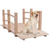 Outdoor Solid Wood 5-Ft Garden Bridge in Wood Finish