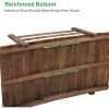 Outdoor 4-ft Wooden Garden Bridge with Rails in Wood Finish